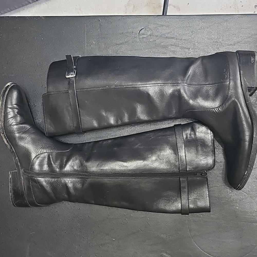 Ann Taylor Black Leather Knee-High Boots - Picture 2 of 3